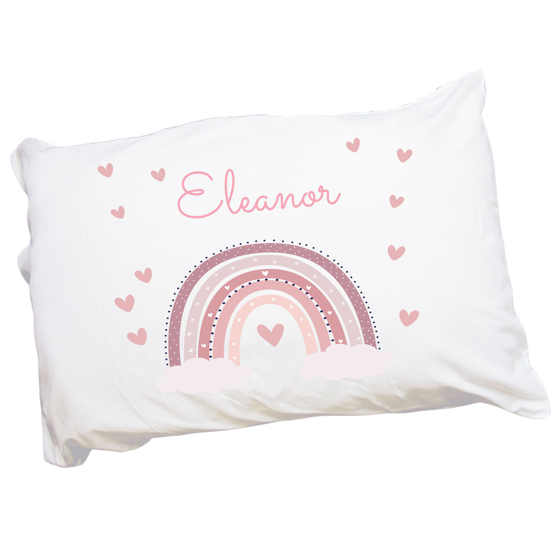 Personalized Girl's Mauve Rainbow Pillowcase - MyBambino.com