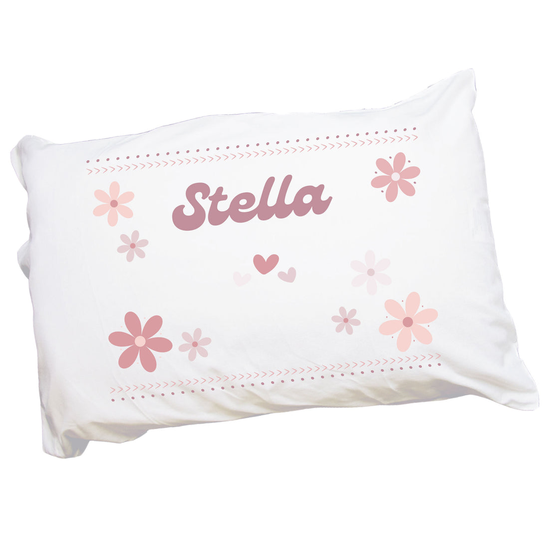 Personalized Girl's Mauve Daisy Pillowcase - MyBambino.com