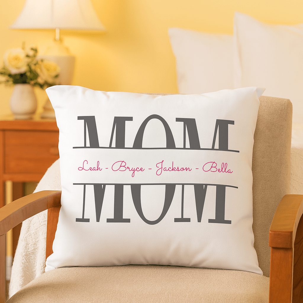Personalized Split Monogram Throw Pillow 2.0 - MyBambino.com