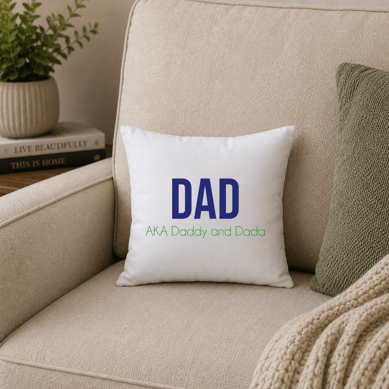 Personalized Father's Day Throw Pillow - MyBambino.com