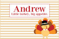 Personalized Child's Placemat - Thanksgiving Turkey - MyBambino.com