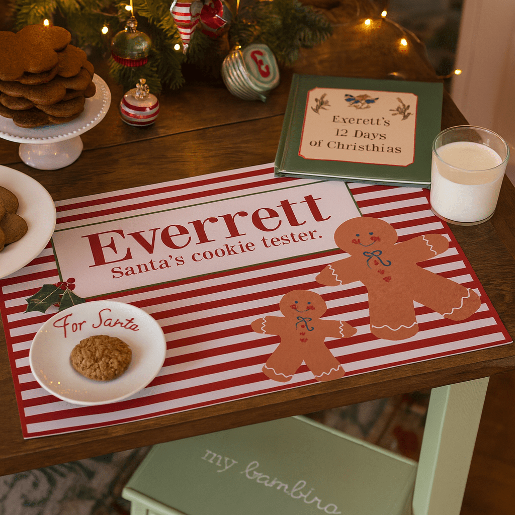 Personalized Child's Placemat - Christmas Gingerbread - MyBambino.com