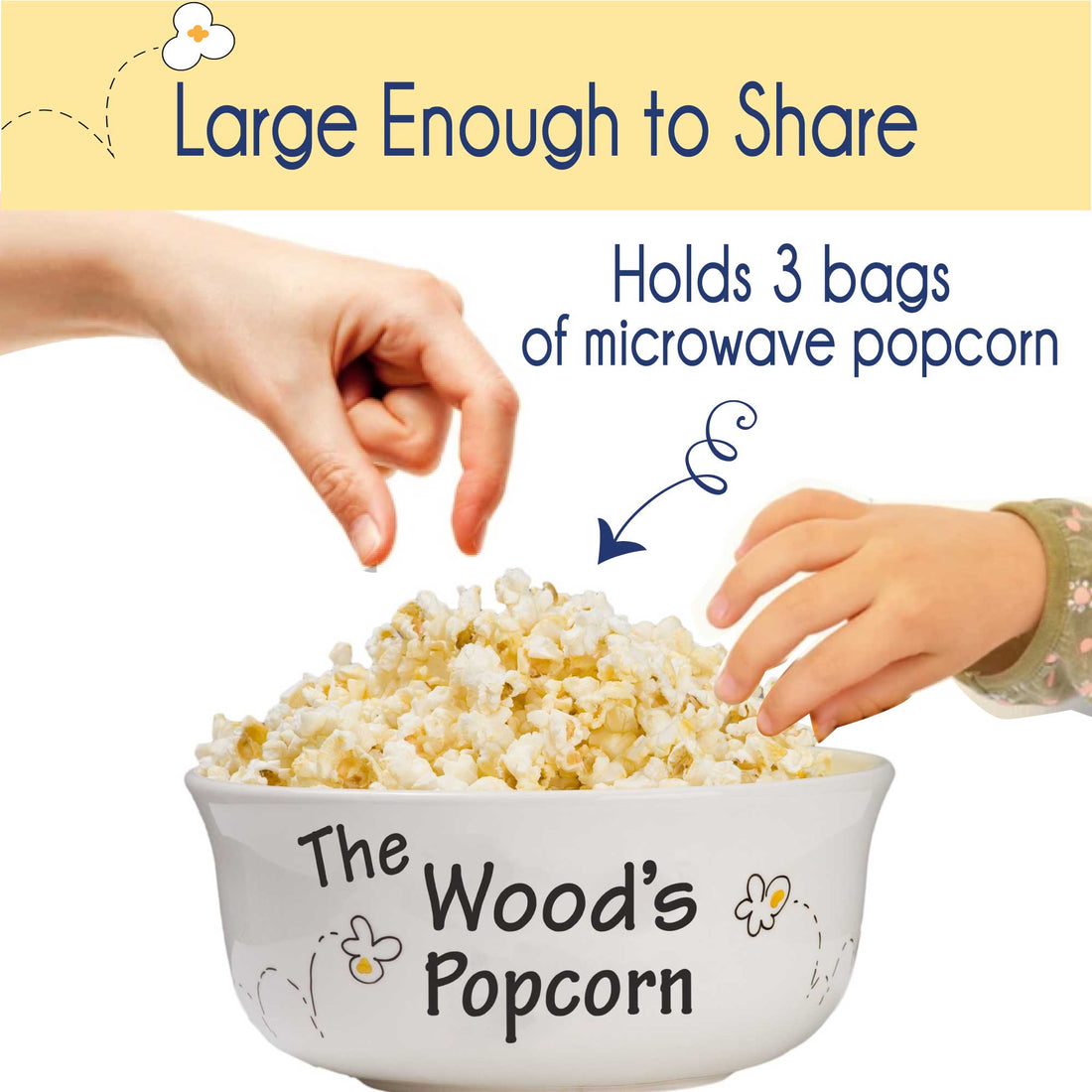 Personalized Ceramic Popcorn Bowl