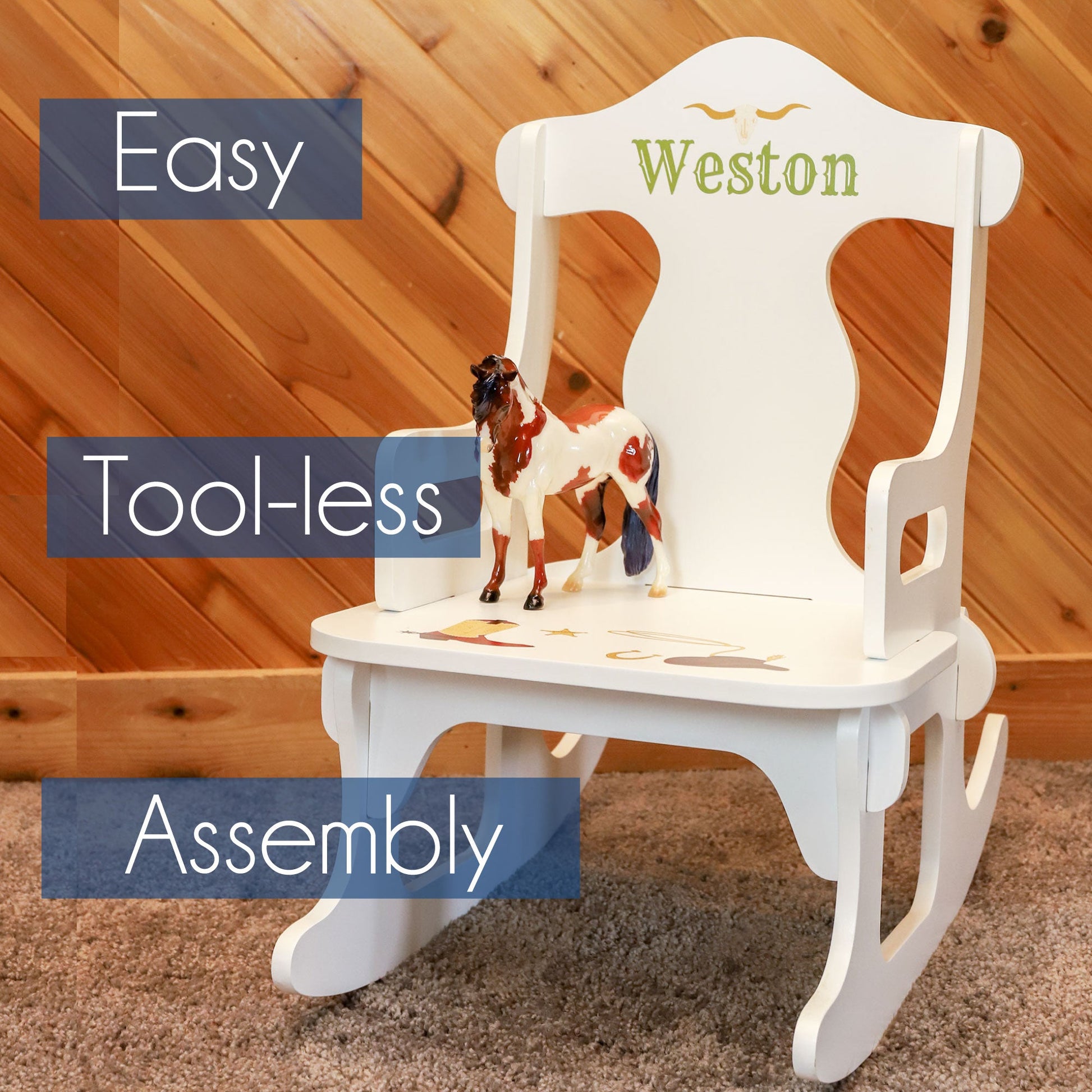Personalized Puzzle Rocker - Retro Boho Rainbow