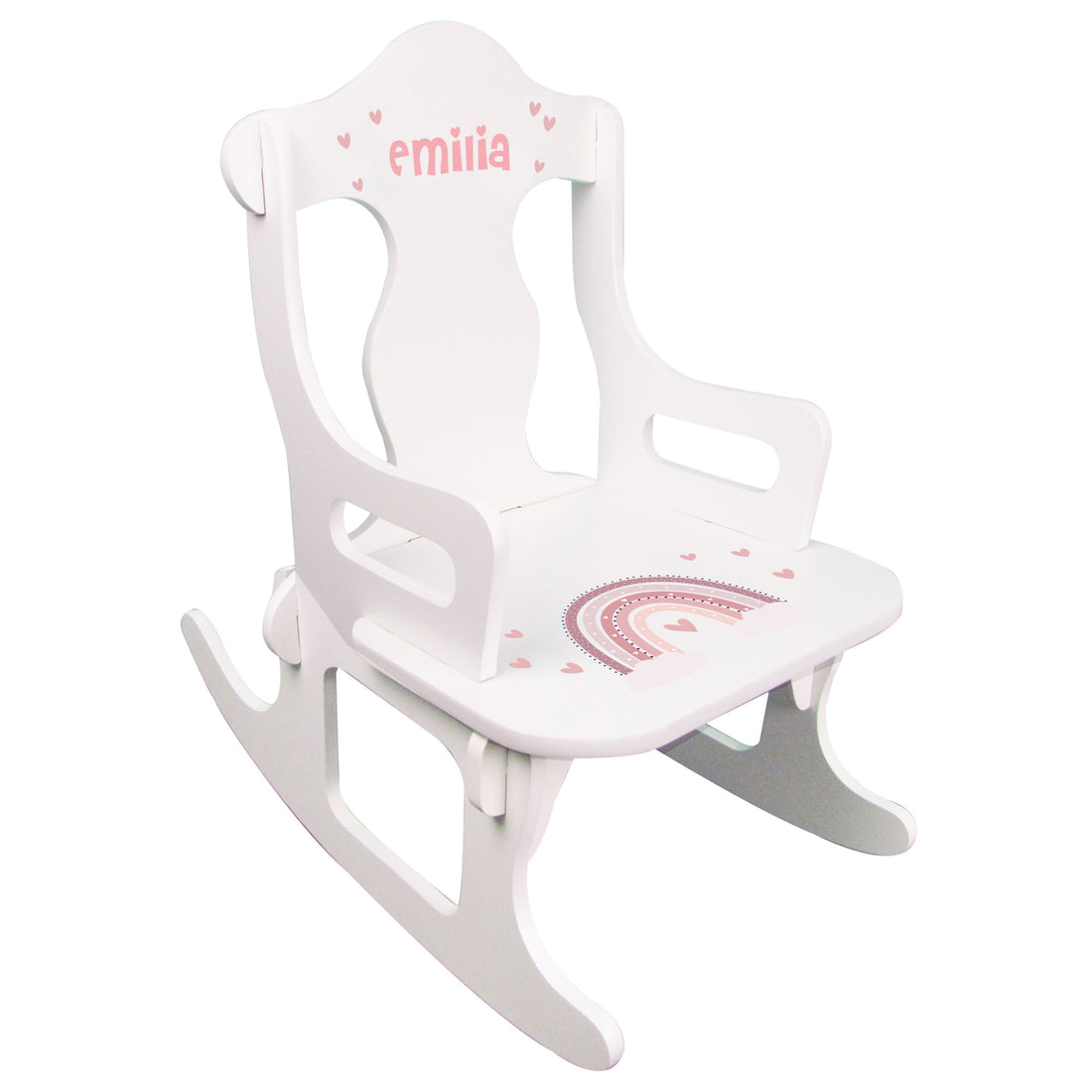 Personalized Mauve Rainbow Puzzle Rocker - MyBambino.com