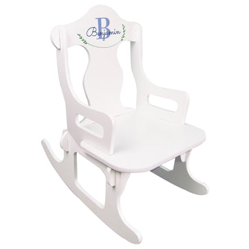 Personalized Puzzle Rocker - Monogram Vine - close-up detail