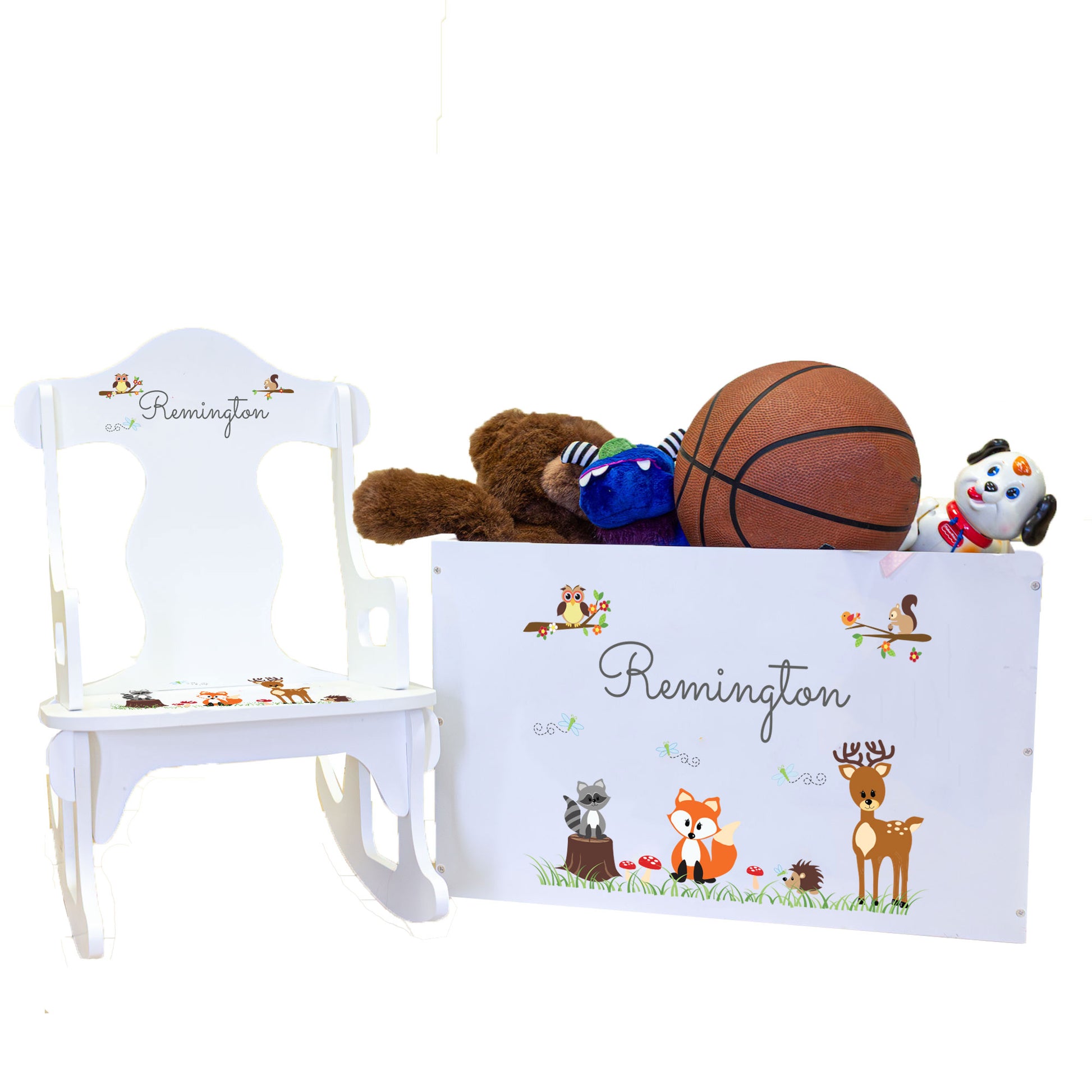 Personalized Rock N Play Gift Set - Woodland Animals - MyBambino.com