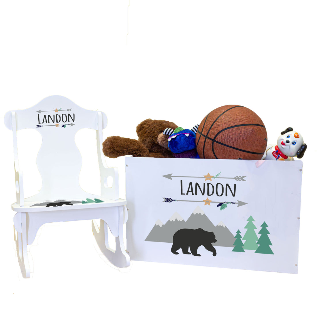 Personalized Rock N Play Gift Set - Mountain Bear - MyBambino.com