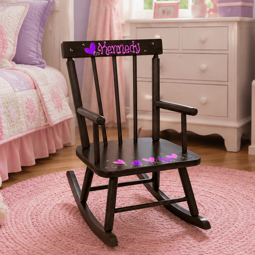 Hand Painted Espresso Classic Rocking Chair - MyBambino.com