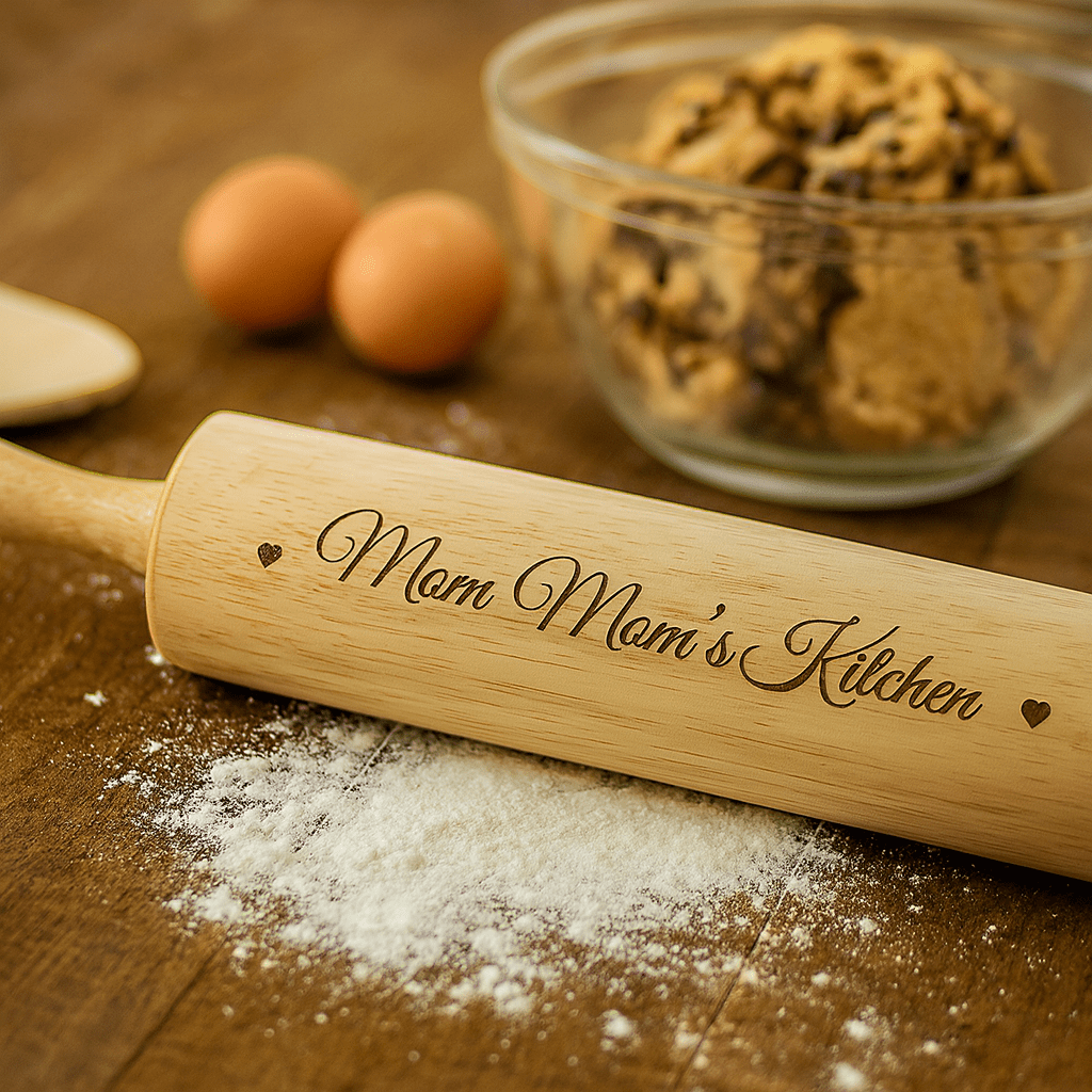 Personalized Rolling Pin Wood Engraved 15" - MyBambino.com