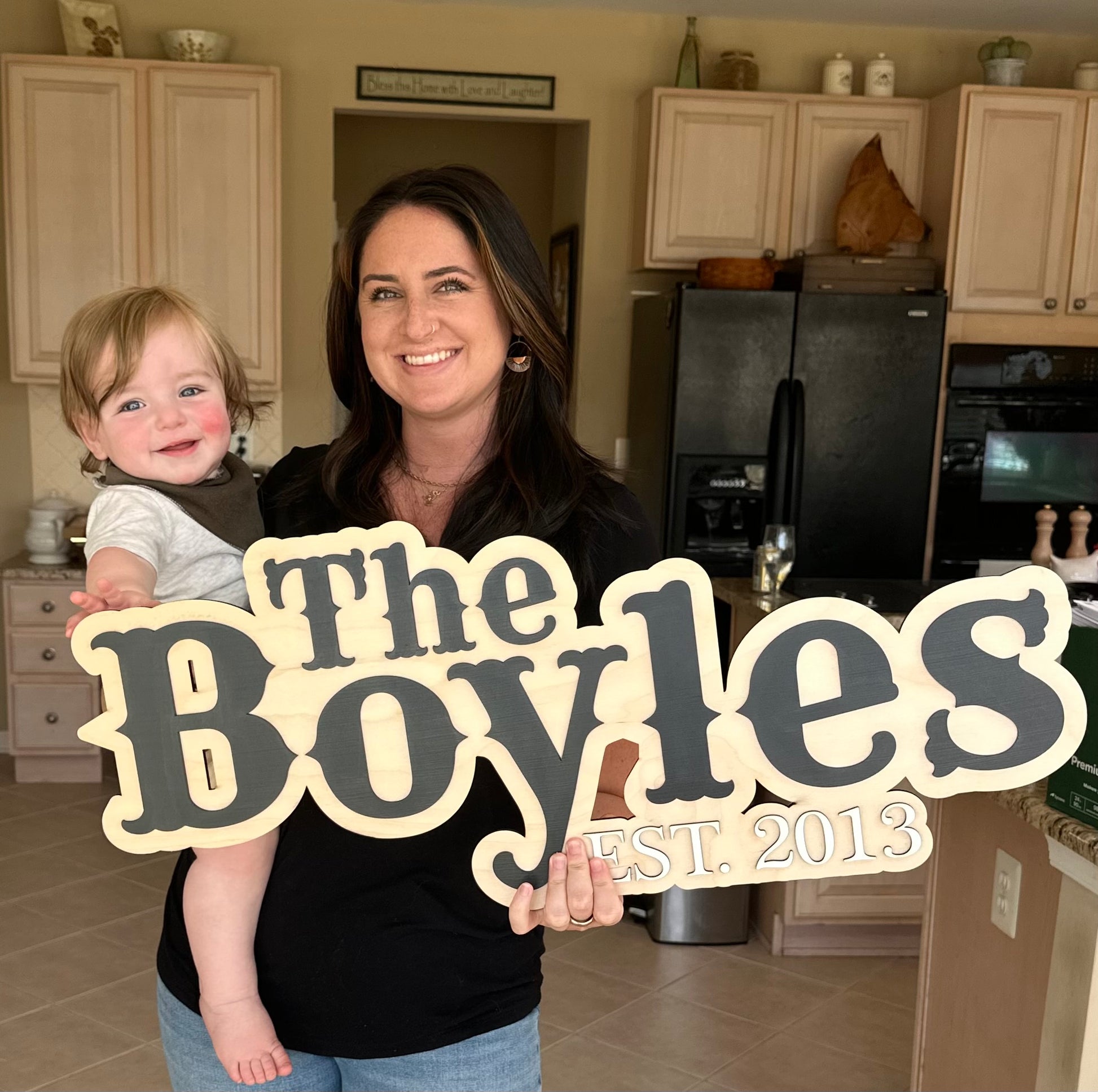 Custom Layered Wood Name Wall Sign - MyBambino.com