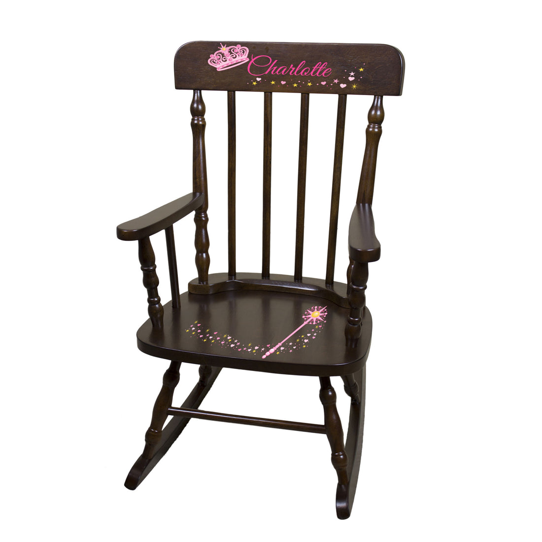 Magical Princess Children's Spindle Rocking Chair - Espresso - MyBambino.com