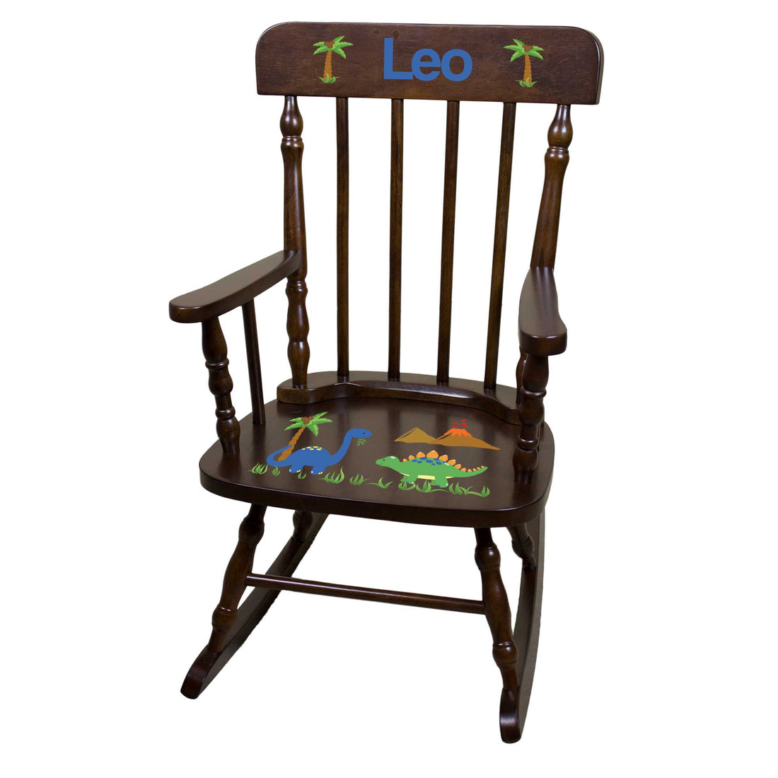 Dinosaur Espresso Spindle Rocking Chair - MyBambino.com