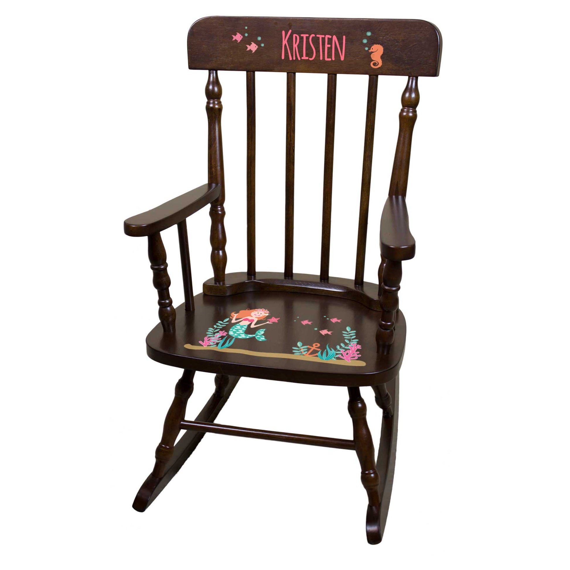 Mermaid Espresso Spindle Rocking Chair - MyBambino.com