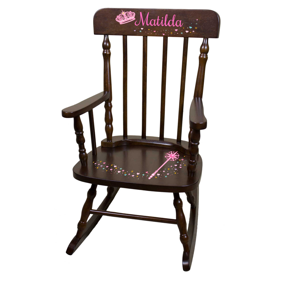 Princess Rocking Chair Magical Princess Children's Spindle Rocking Chair - Espresso ...