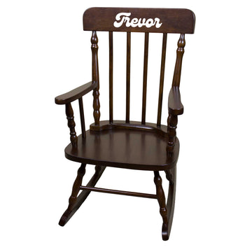 Name Only Espresso Spindle Rocking Chair - side view