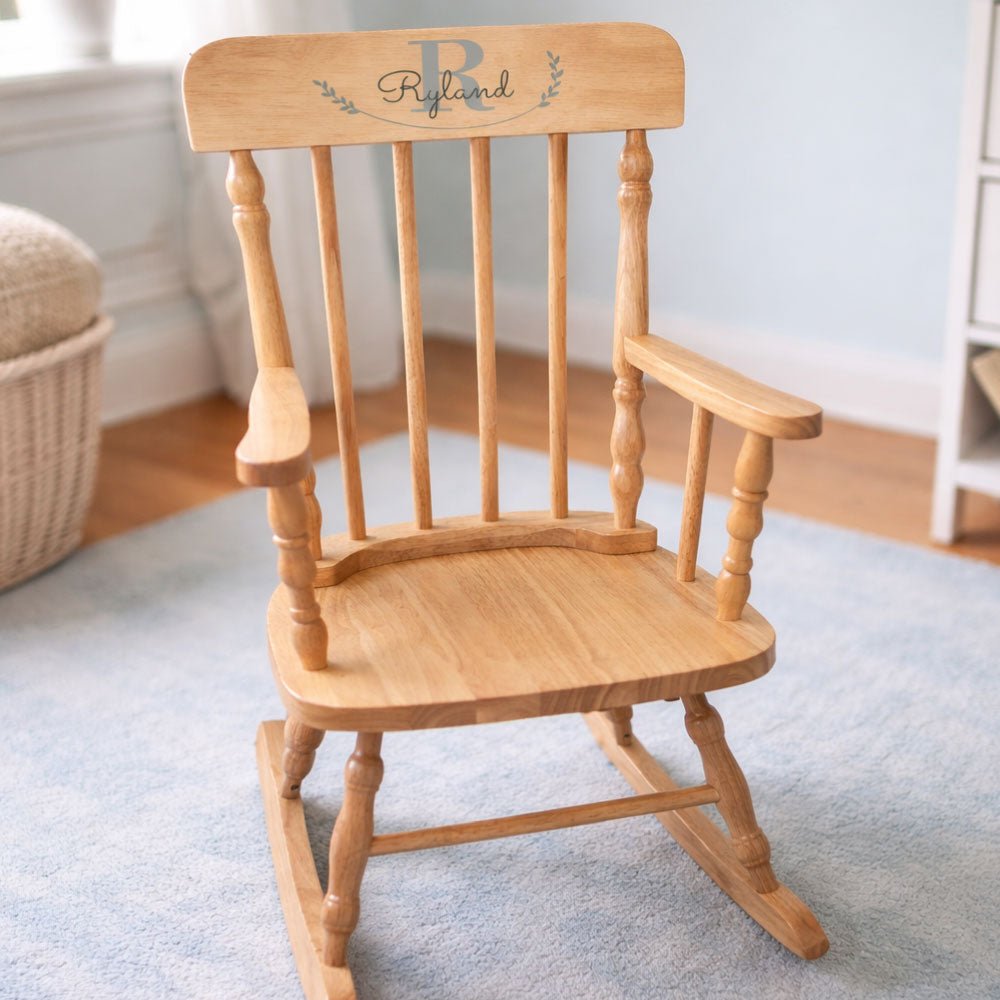 Personalized Child's Wood Spindle Rocking Chair 2.0 - MyBambino.com