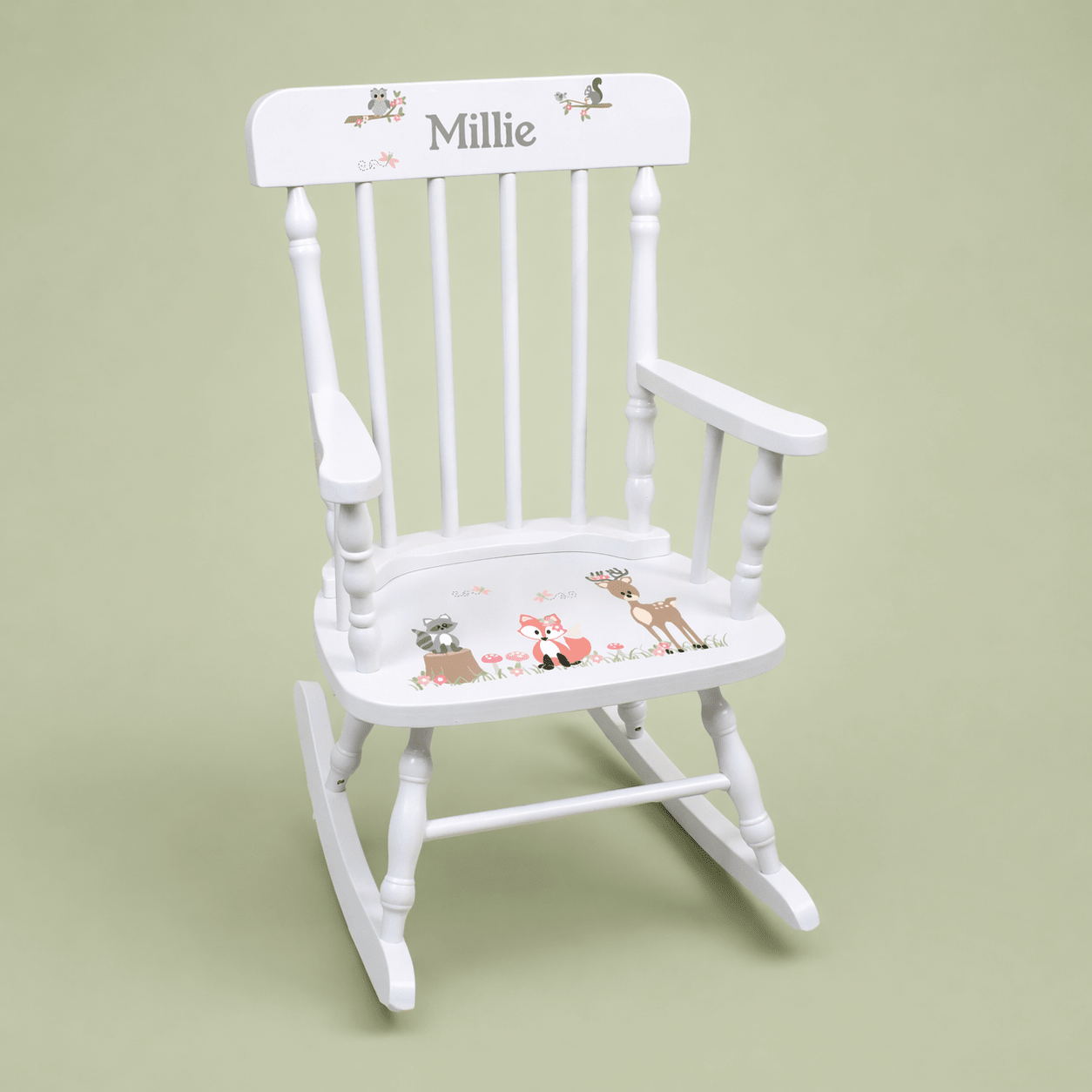 Personalized Child's Wood Spindle Rocking Chair 2.0 - MyBambino.com