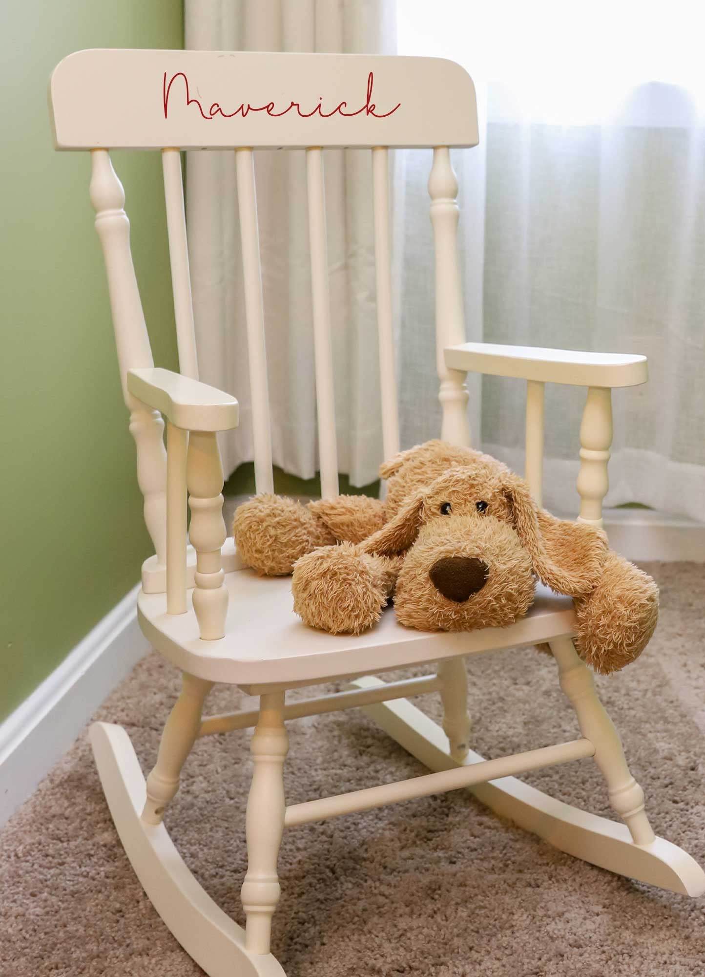 Personalized Wood Spindle Rocking Chair | My Bambino