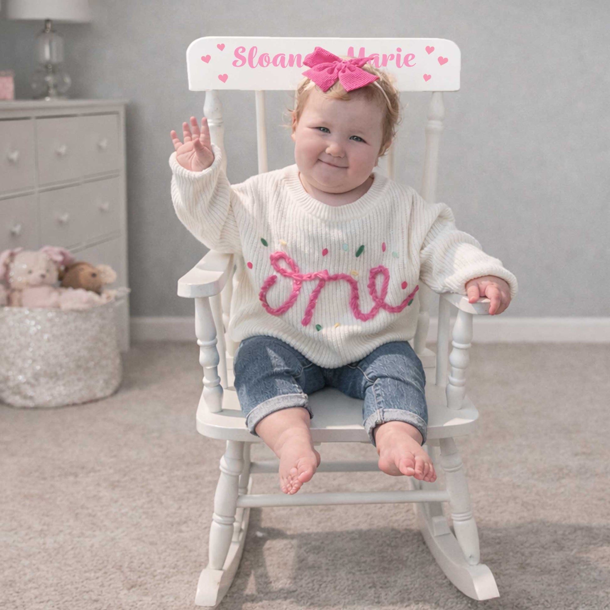 Personalized Child's Wood Spindle Rocking Chair 2.0 - MyBambino.com
