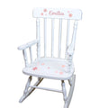 Mauve Daisy White Spindle Rocking Chair - MyBambino.com