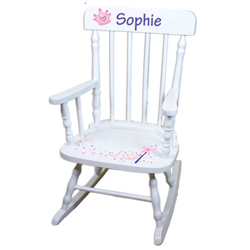 hand painted personalized childs rocking chair