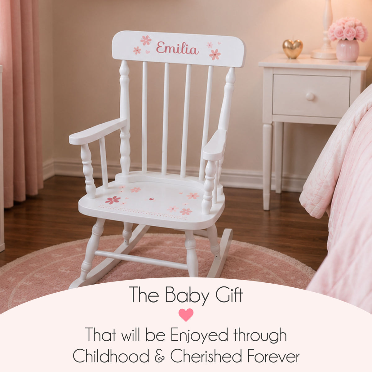 Personalized Heirloom Quality Spindle Rocking Chair 2.0 - MyBambino.com