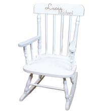 White Spindle Rocking Chair with Engraved Name