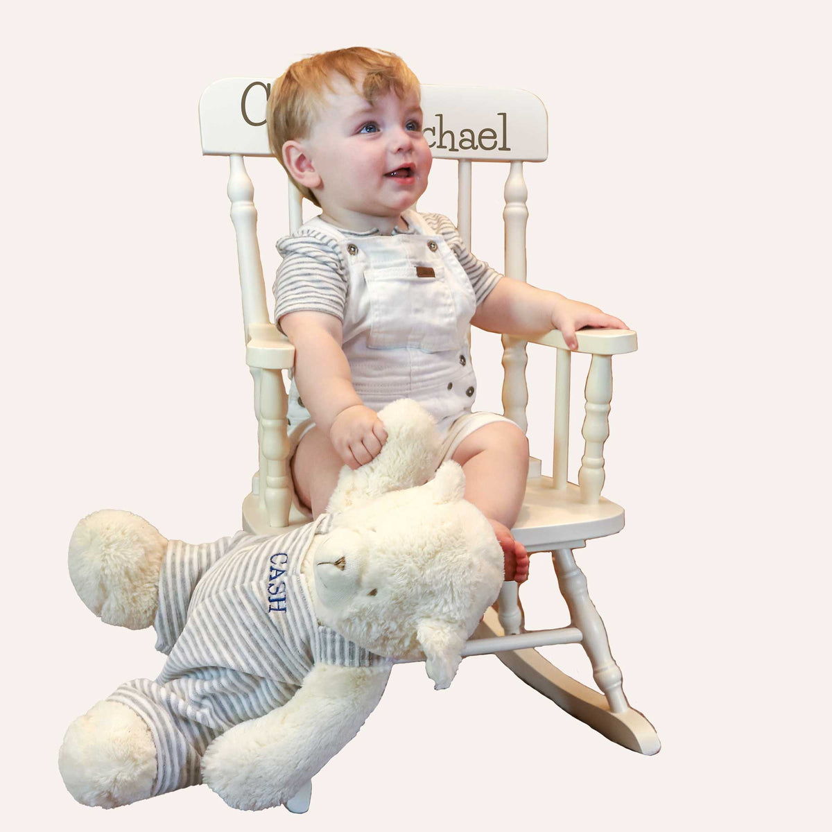Engraved Wood Spindle Rocking Chair | My Bambino