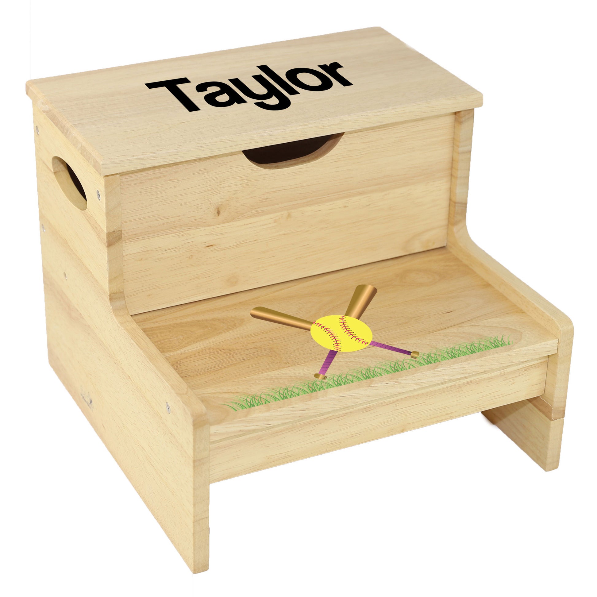 Wood Storage Stool - Softball - MyBambino.com