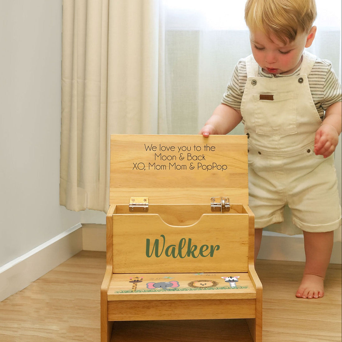 Personalized Child's Storage Step Stool 2.0 - MyBambino.com