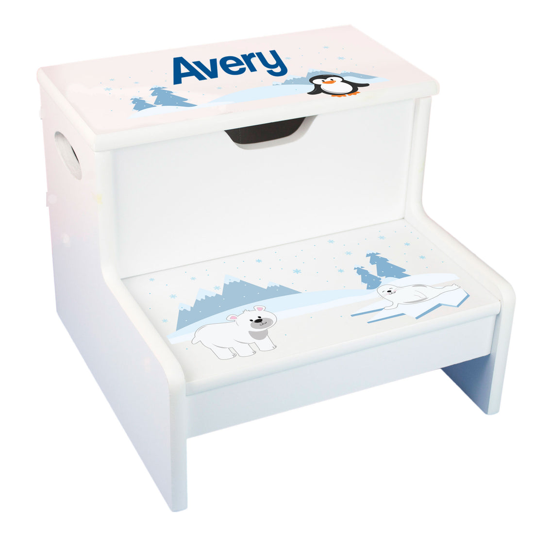 Arctic Animal White Storage Step Stool - MyBambino.com