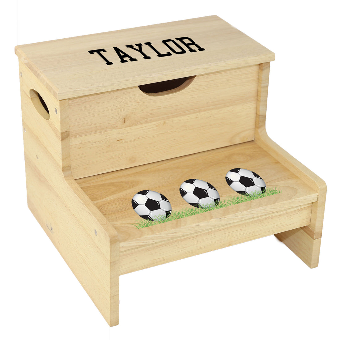 Wood Storage Stool - Soccer Balls - MyBambino.com