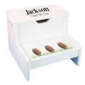 Football White Storage Step Stool