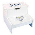 Tennis White Storage Step Stool