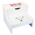 Lacrosse Sticks White Storage Step Stool