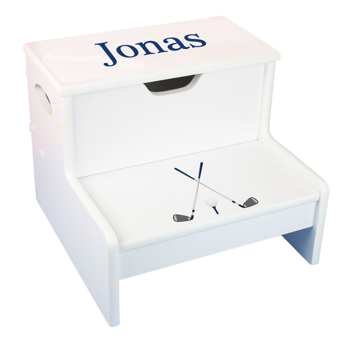 Golf White Storage Step Stool - MyBambino.com