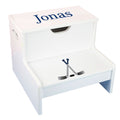 Ice Hockey White Storage Step Stool