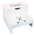 Field Hockey White Storage Step Stool - MyBambino.com
