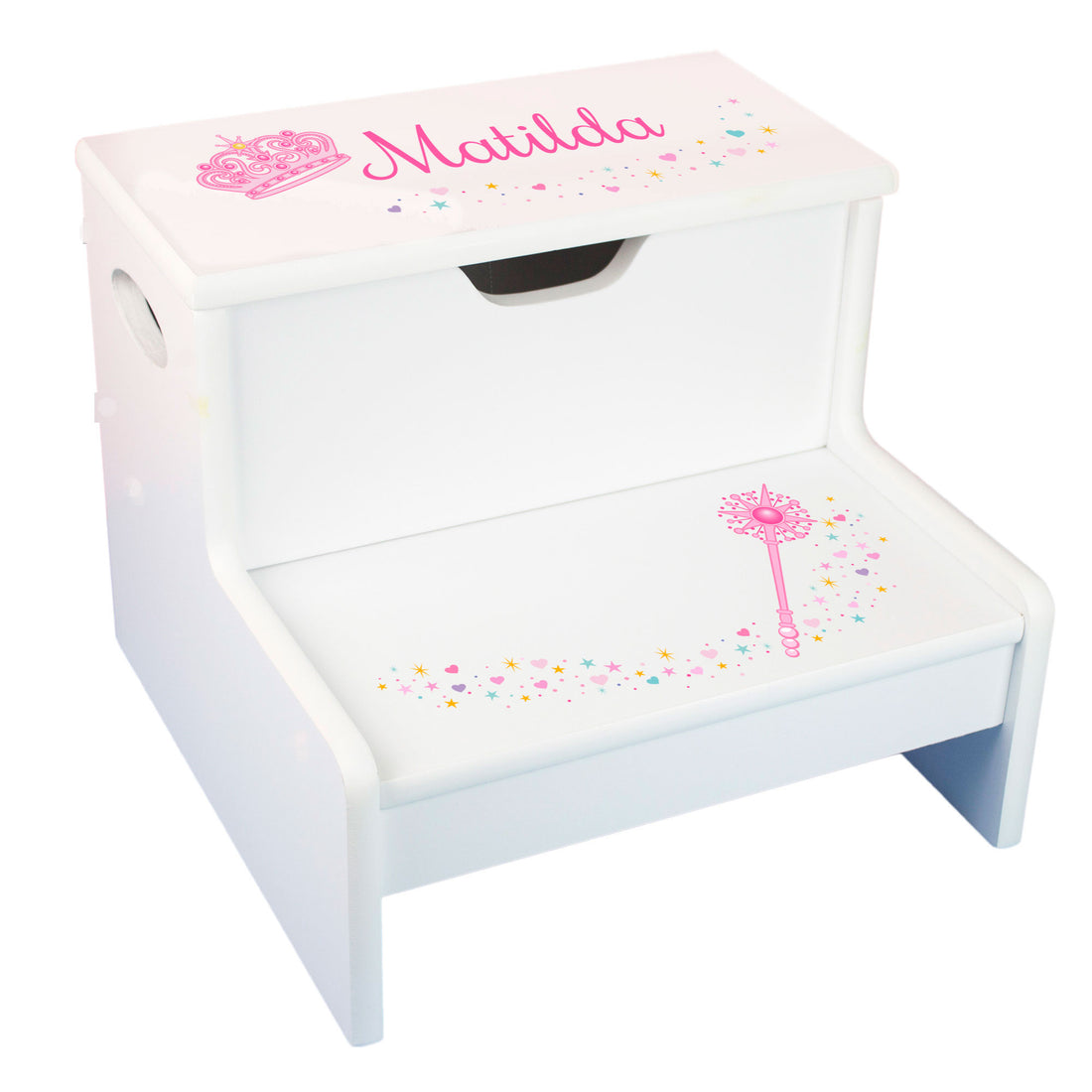 Magical Princess White Storage Step Stool - MyBambino.com