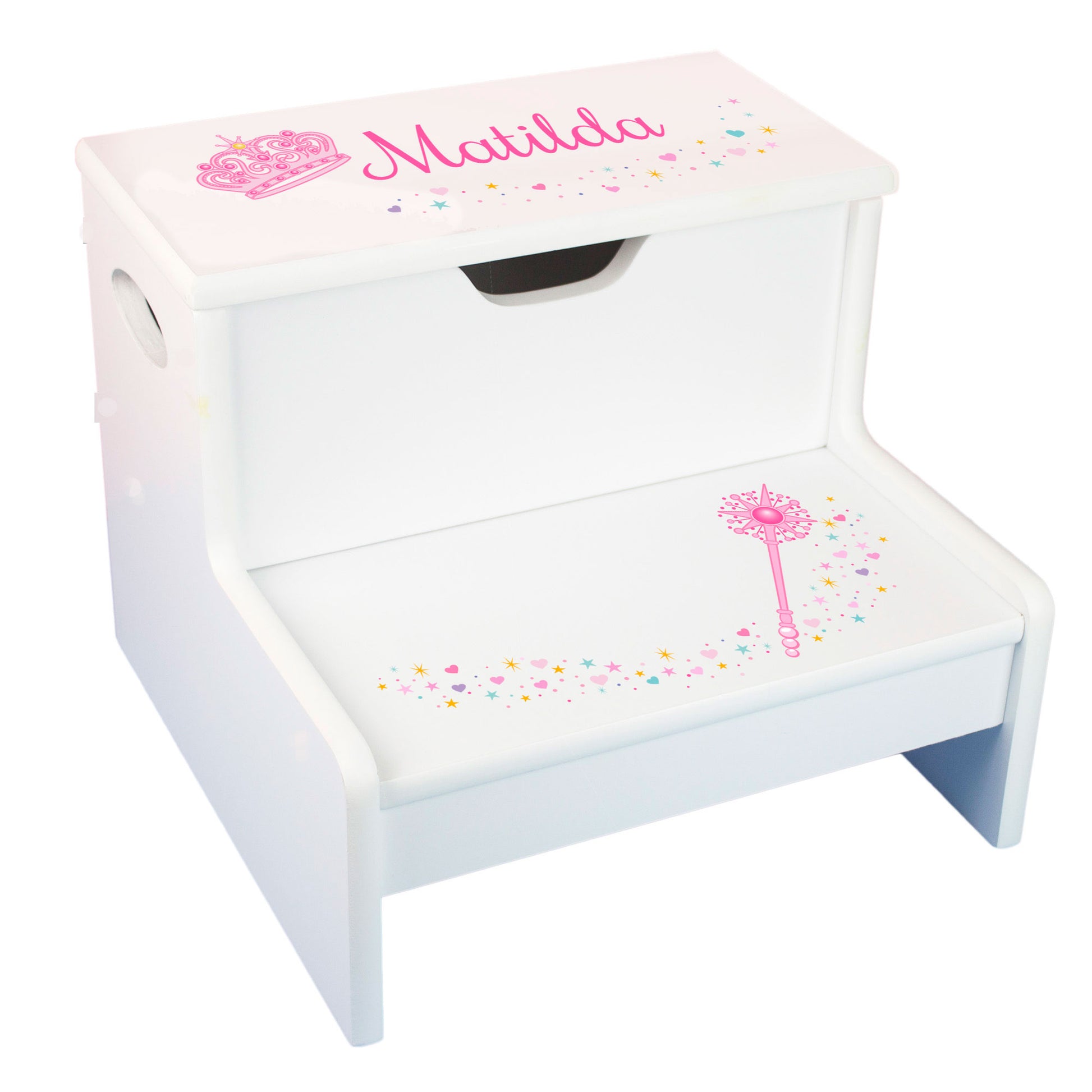 Magical Princess White Storage Step Stool - MyBambino.com