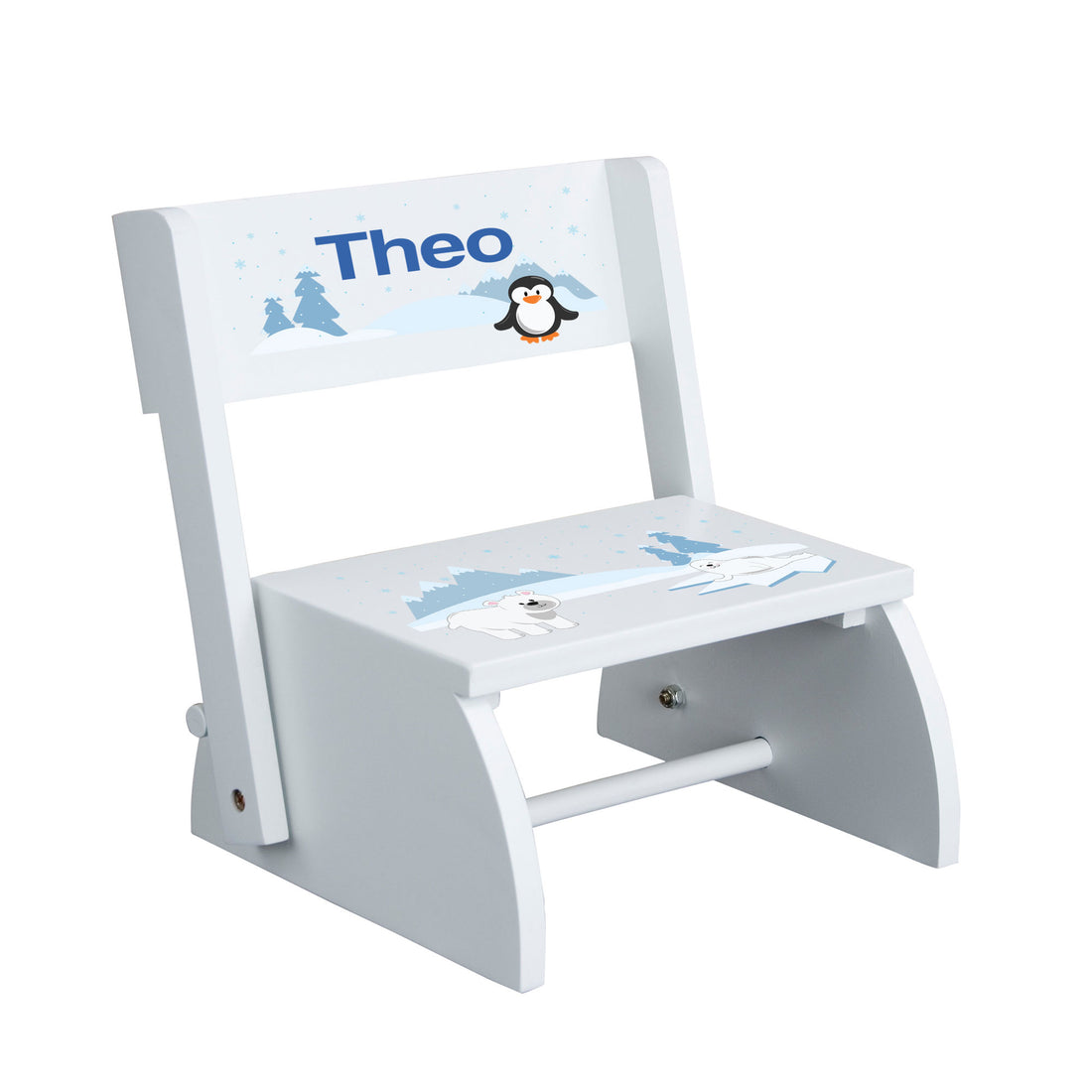 Personalized Arctic Animal White Flip Stool - MyBambino.com
