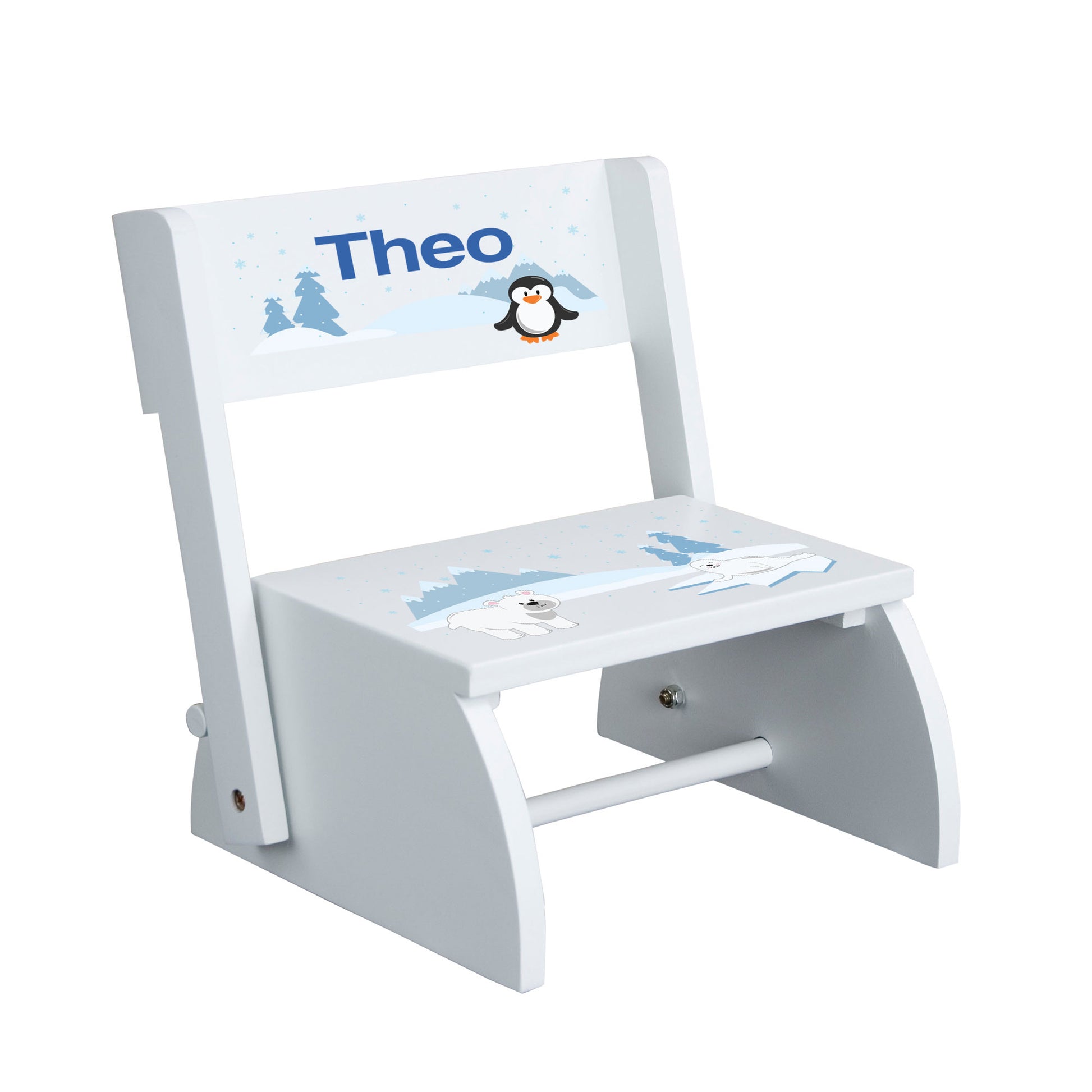 Personalized Arctic Animal White Flip Stool - MyBambino.com