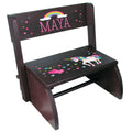 Personalized Unicorn Child's Espresso Flip Step Stool - MyBambino.com