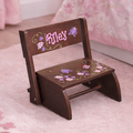 Hand Painted Espresso Flip Stool - MyBambino.com