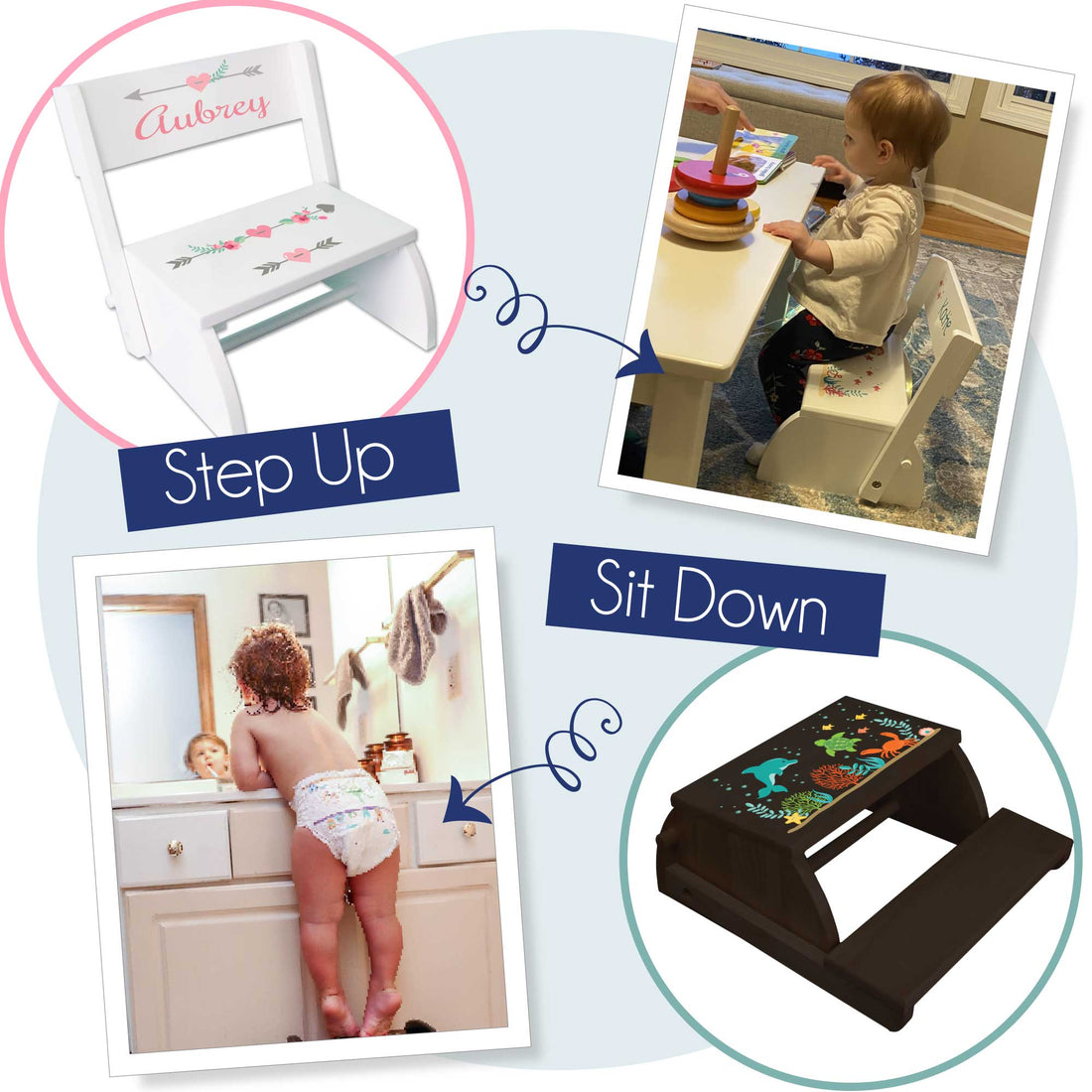 Personalized Child's Flip Stool 2.0