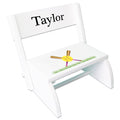Personalized Softball White Flip Stool - MyBambino.com