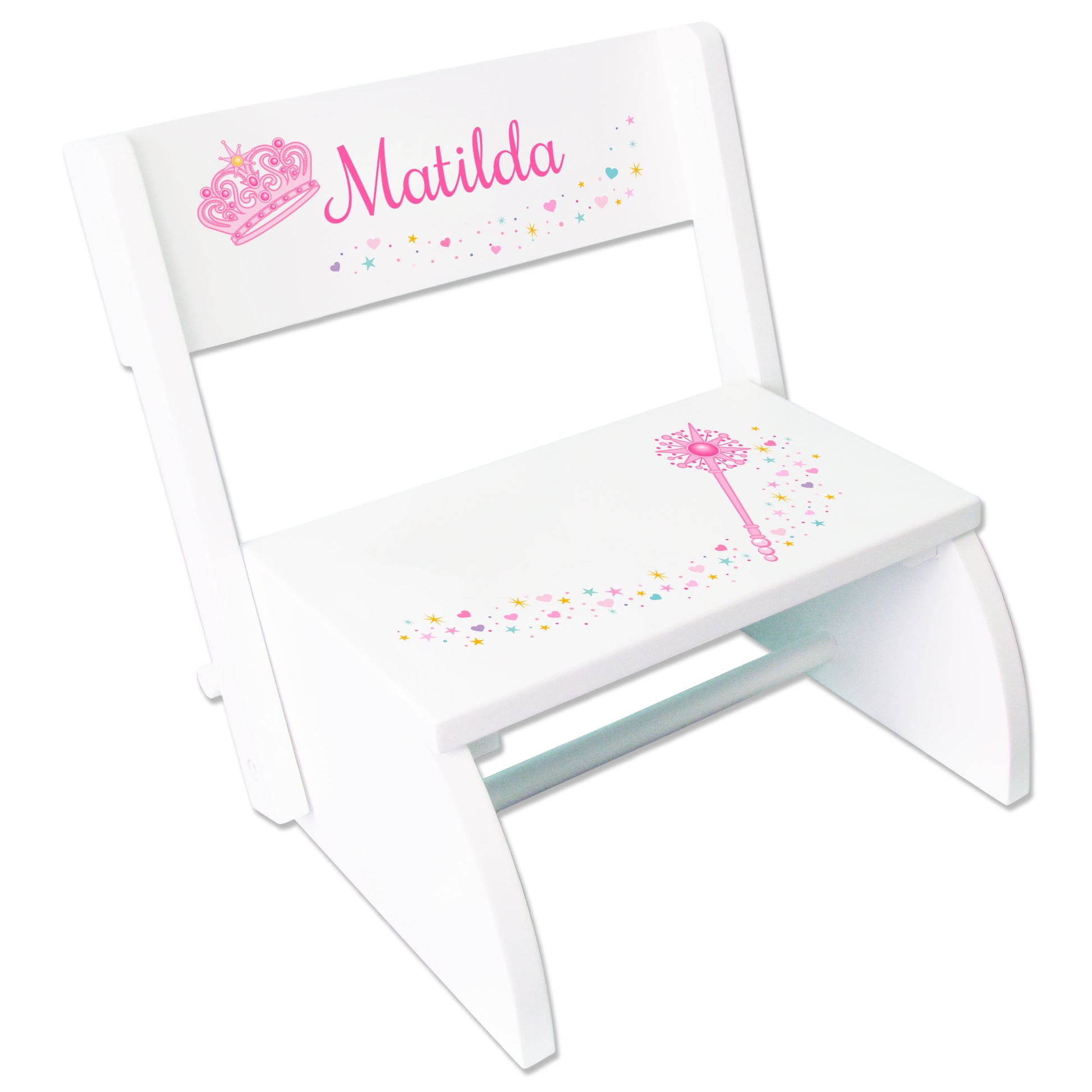 Personalized Magical Princess White Flip Stool - MyBambino.com