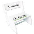 Personalized Soccer White Flip Stool - MyBambino.com