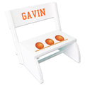 Personalized Basketball White Flip Stool - MyBambino.com